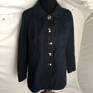 Juicy Couture navy blue princess pea coat M